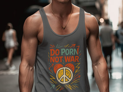 Do Porn Not War Peace Sign Graphic Tank Top product