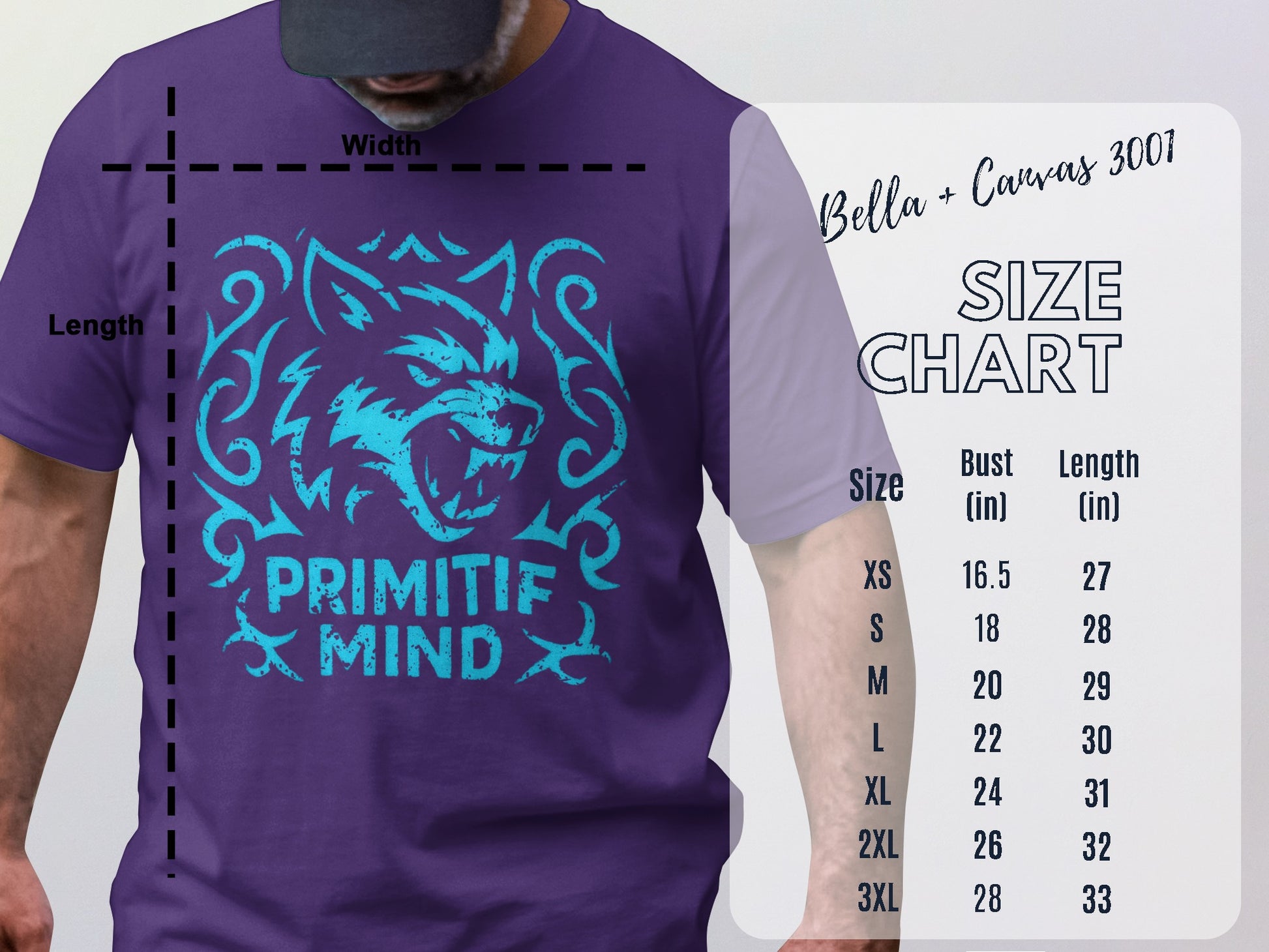 Primitif Mind Wolf Graphic Print Design T-Shirt product