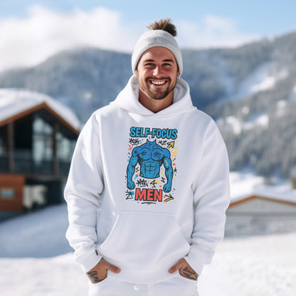 Self Focus Men Graphic White Hoodie Sweatshirt product