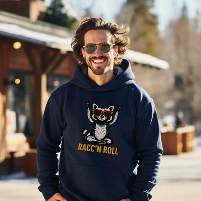 Racc'n Roll Graphic Hoodie With Cool Cartoon Raccoon Design