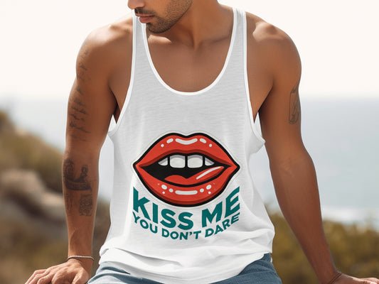 Kiss Me You Don't Dare Lip Graphic Tank Top product type