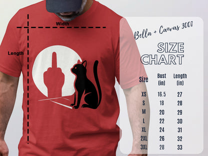 Funny Cat Middle Finger Graphic T-Shirt for All Sizes