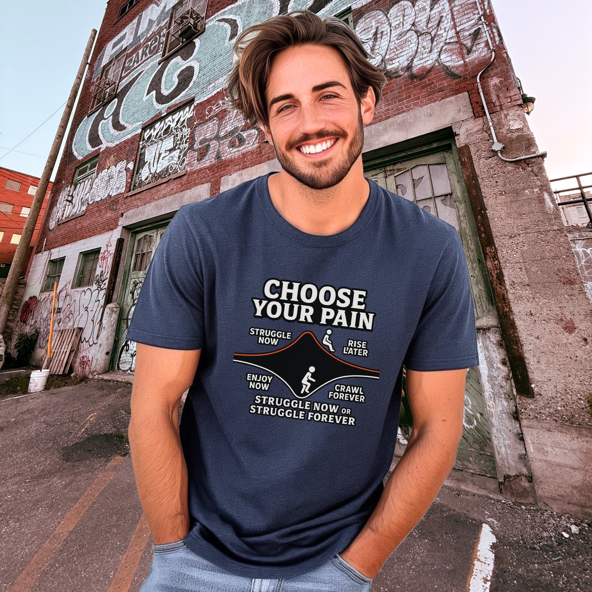 Choose Your Pain Inspirational Graphic Tee