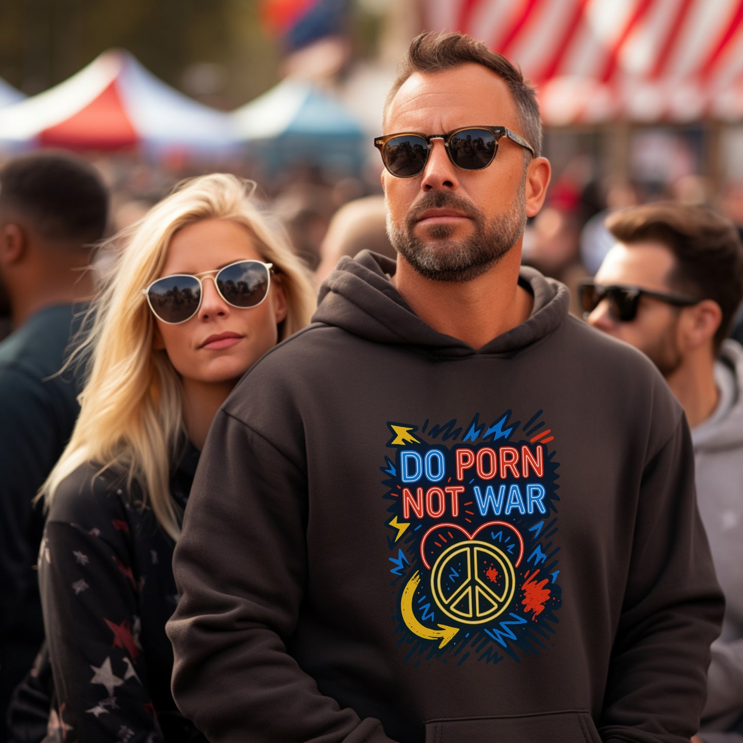 Do Porn Not War Graphic Hooded Sweatshirt product