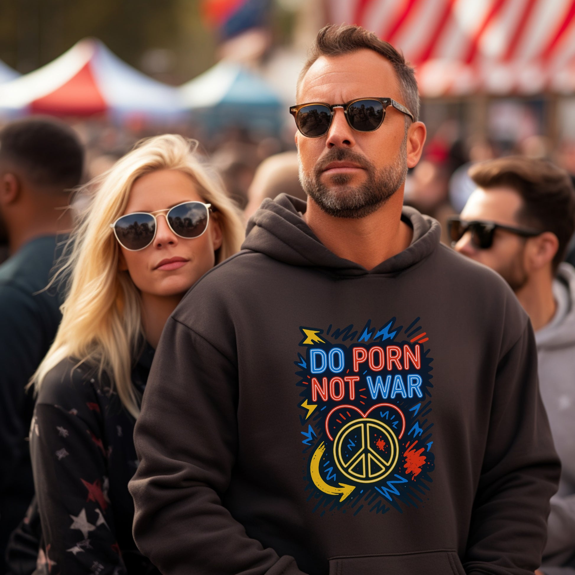 Do Porn Not War Graphic Hooded Sweatshirt product