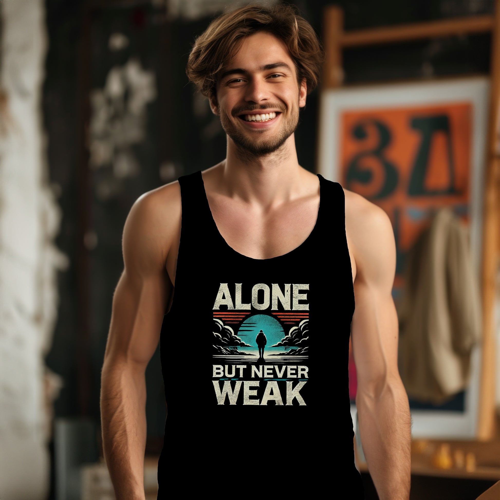 Alone But Never Weak Graphic Tank Top product type
