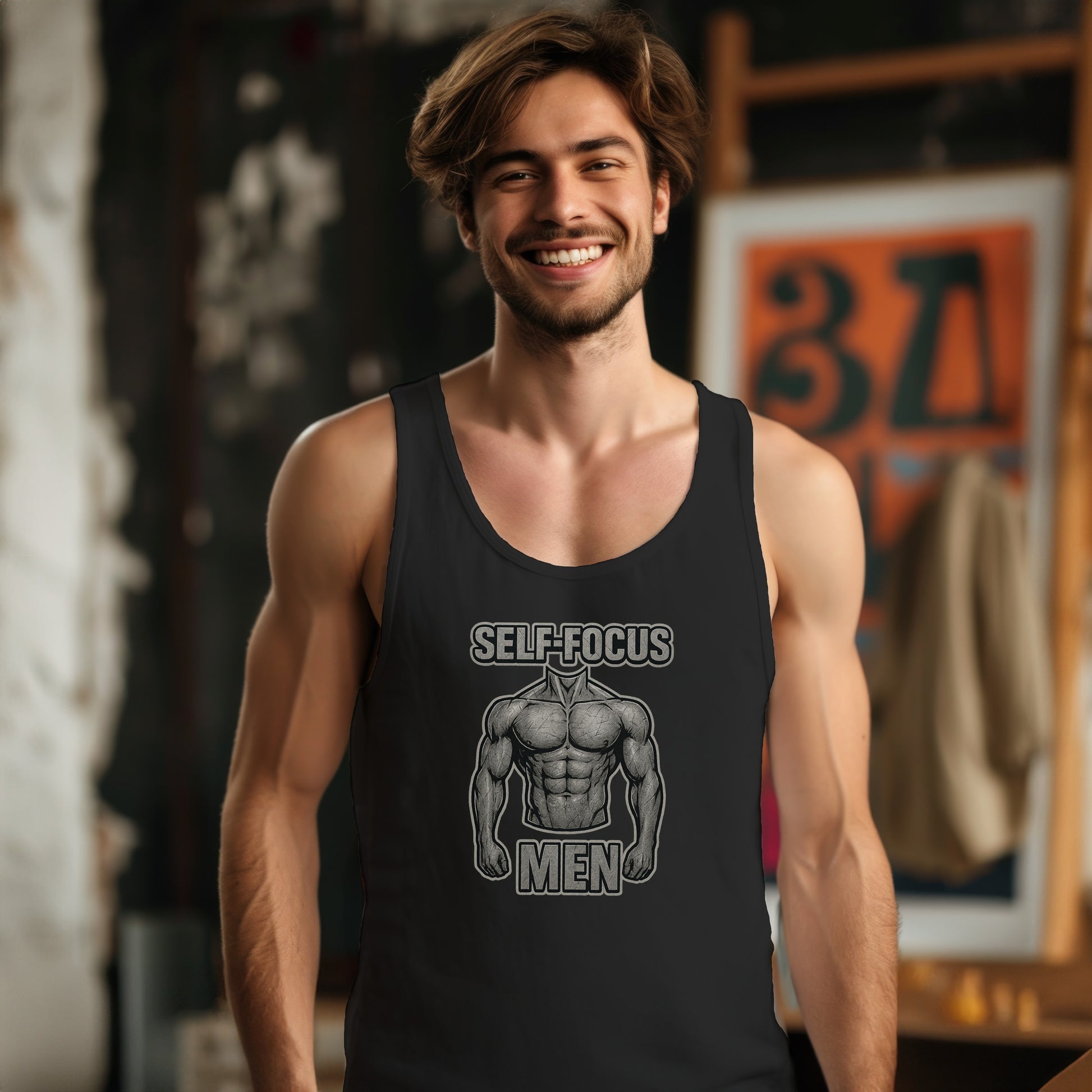 Self Focus Men Graphic Muscle Tank Top product type