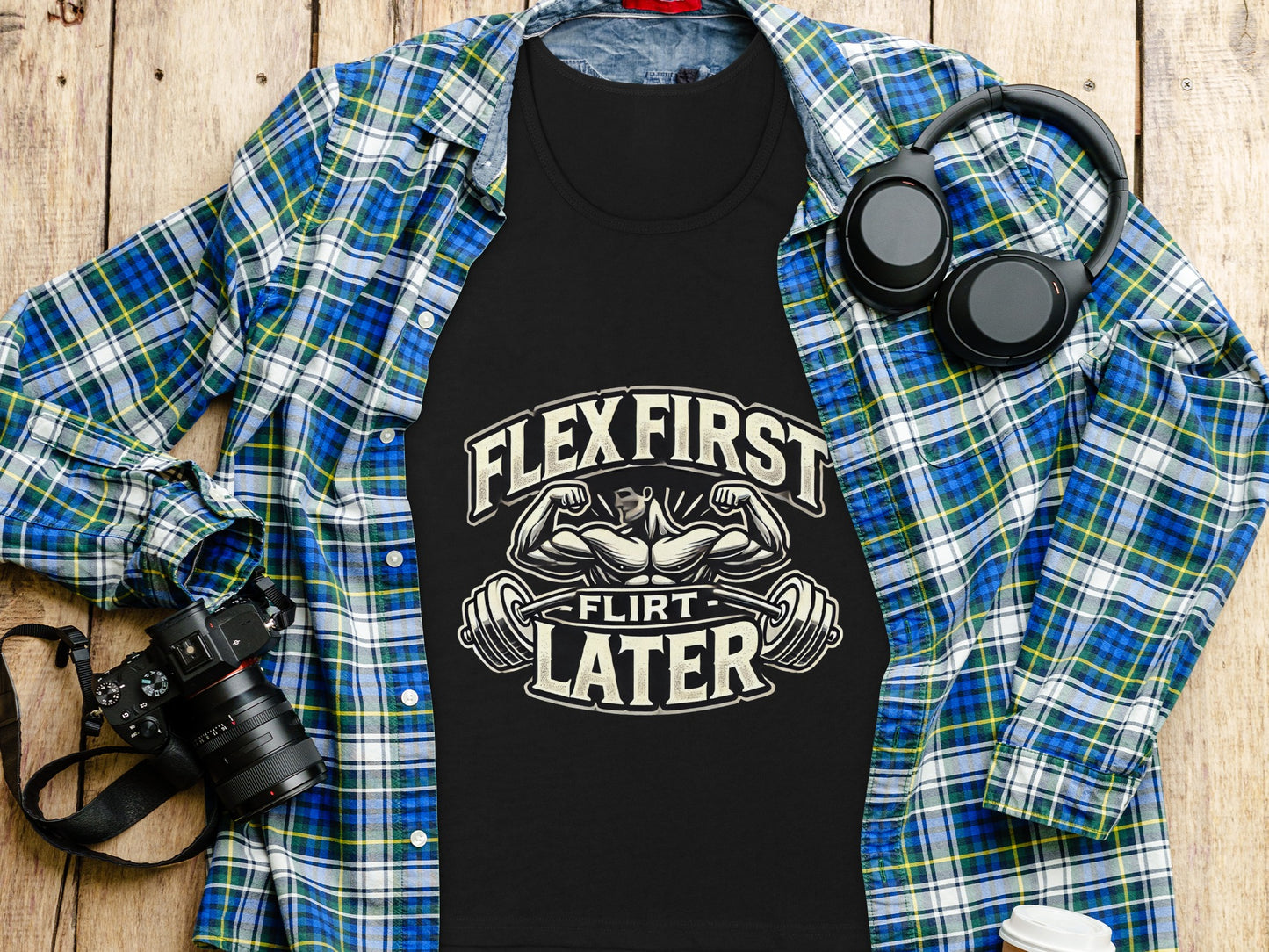 Flex First Flirt Later Stylish Graphic T-shirt product