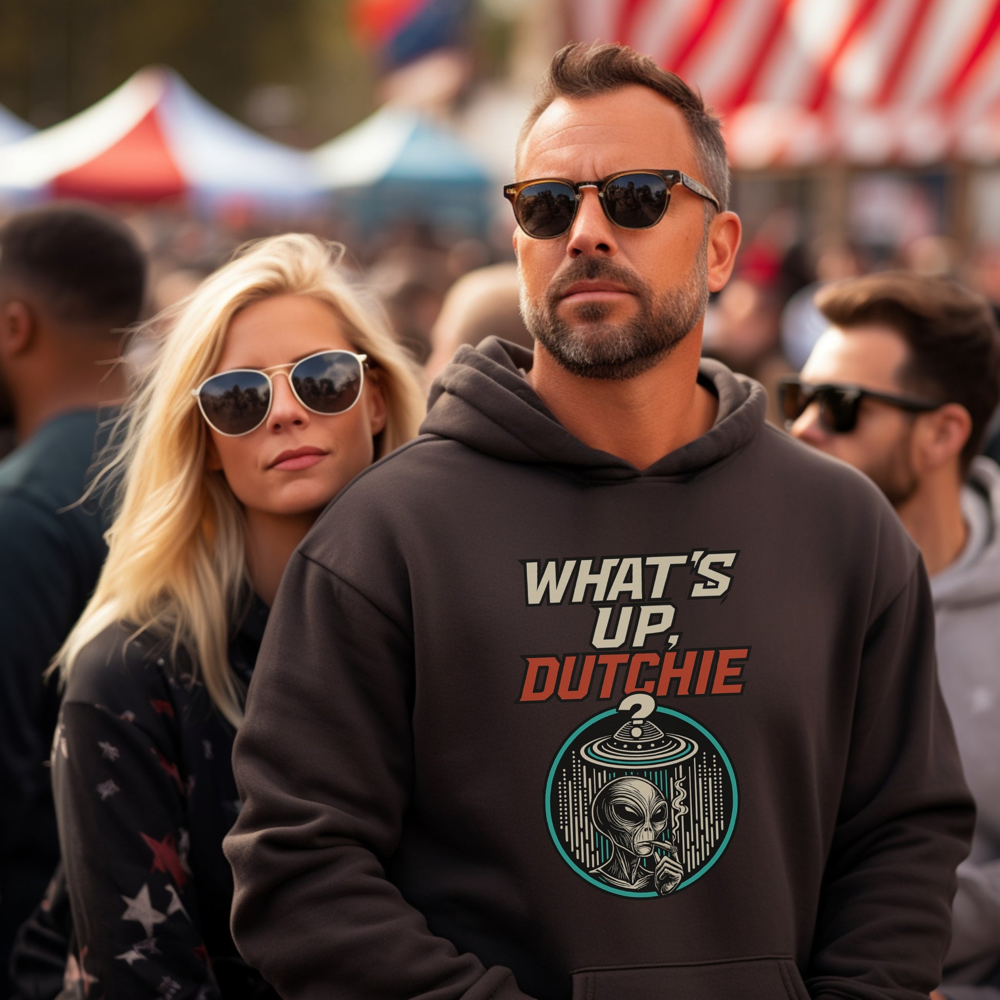 What's Up Dutchie Alien Illustration Hoodie Product