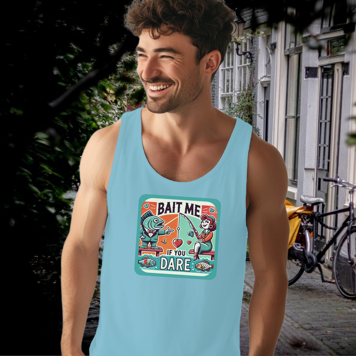 Bait Me If You Dare Funny Fishing Tank Top product type