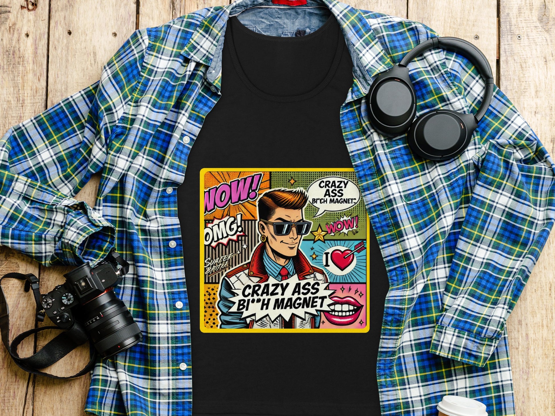 Crazy Ass B**h Magnet OMG Comic Art Style Shirt product type