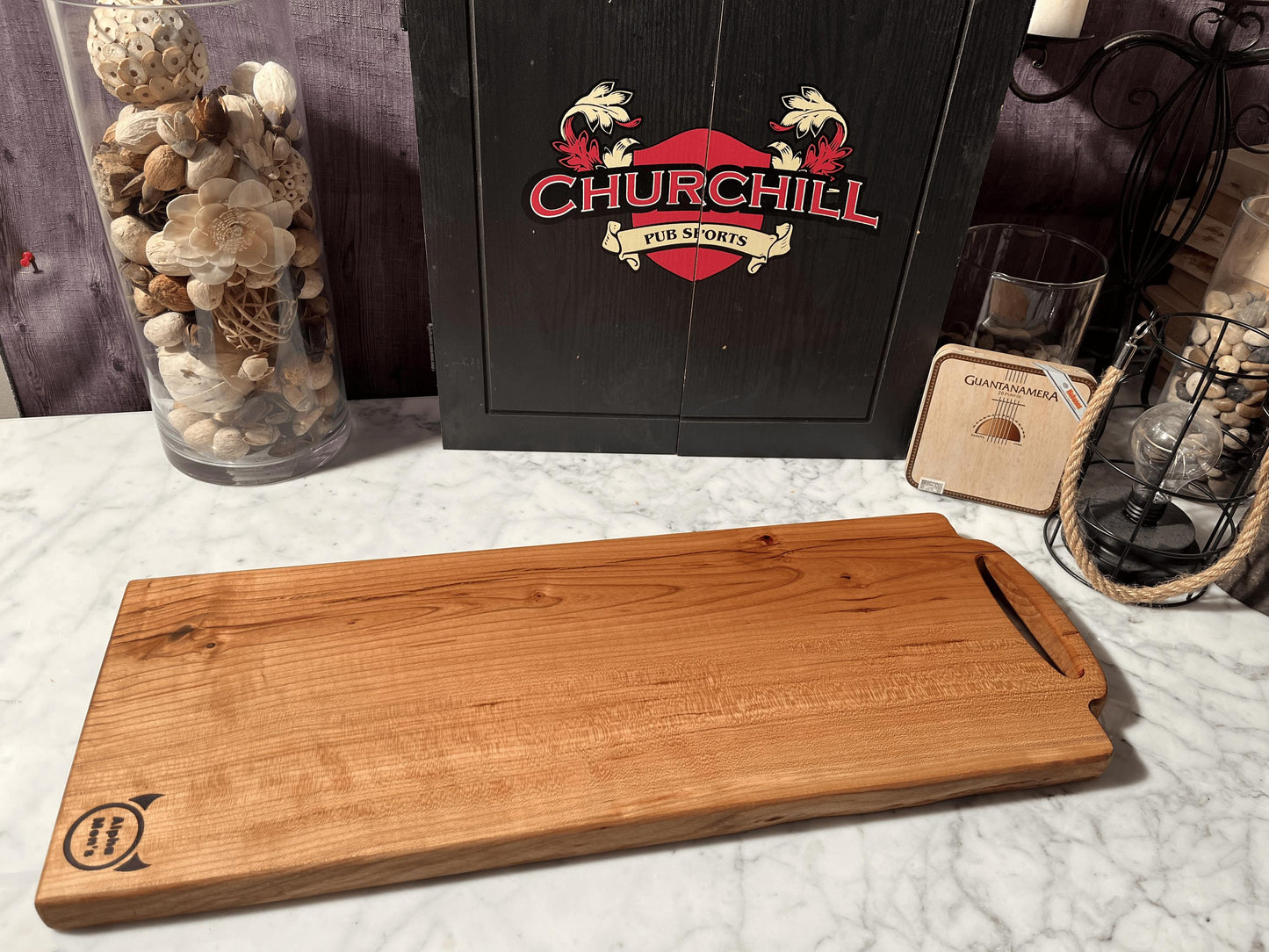 24x9 Inches Rectangular Charcuterie Board with Single Straight Handle – Perfect for Serving