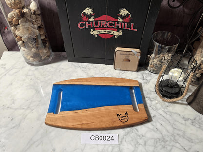 Handmade Wooden Red Cheerie Board with Resin Inlay, Unique Kitchen Accessory, Modern Resin Cutting Board, Housewarming Gift Idea