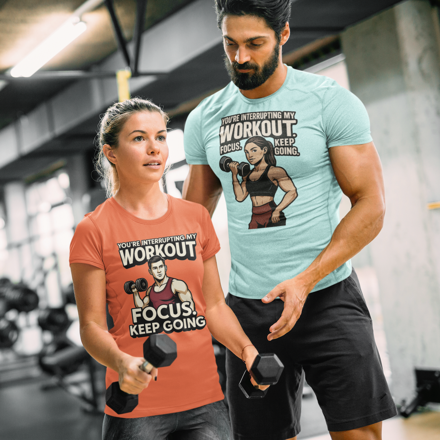 You’re Interrupting My Workout – Focus. Keep Going. Unisex Gym Streetwear Tee