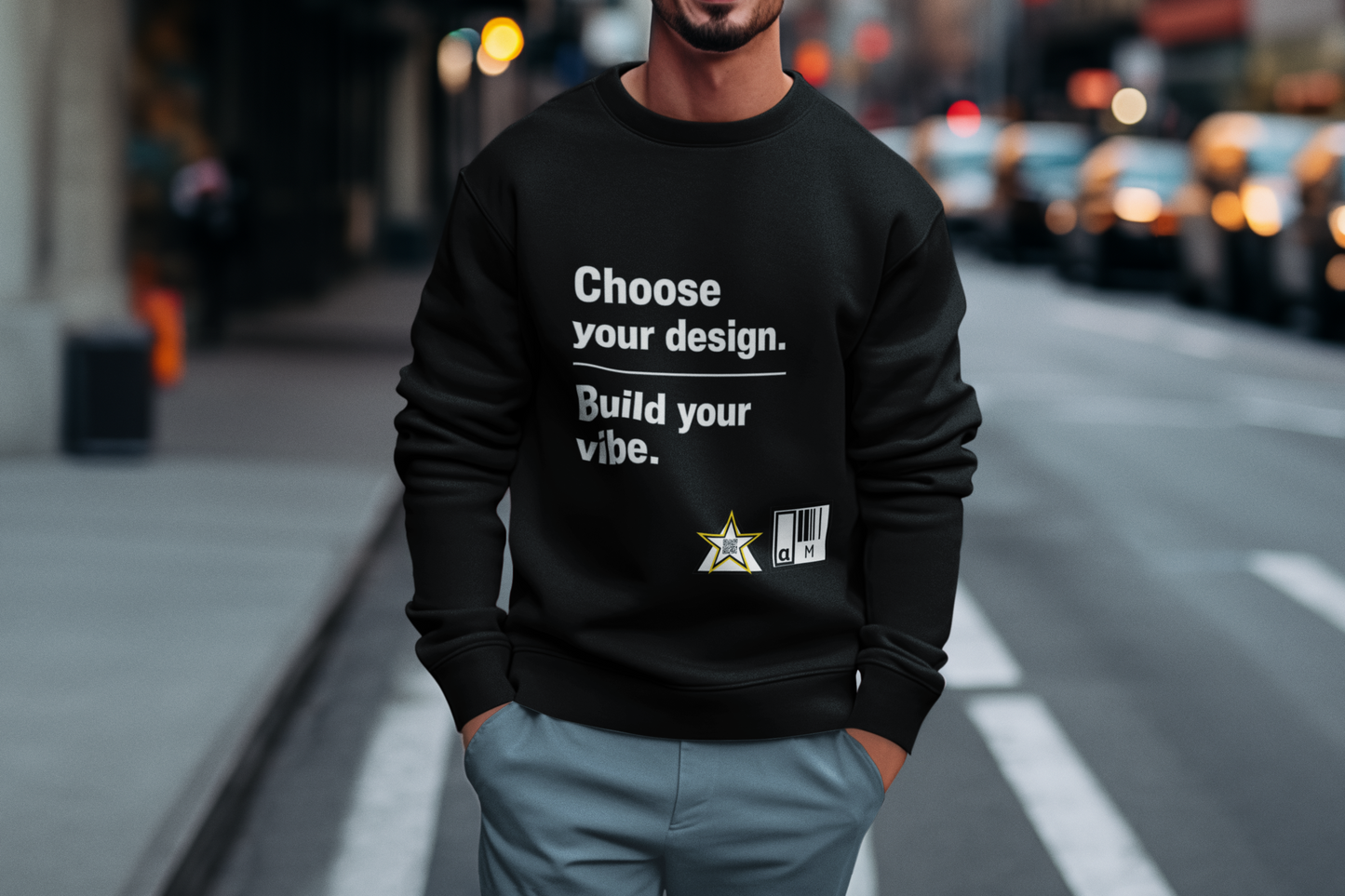 Custom Alpha Crewneck Choose Your Design Build Your Vibe Crewneck Sweatshirt