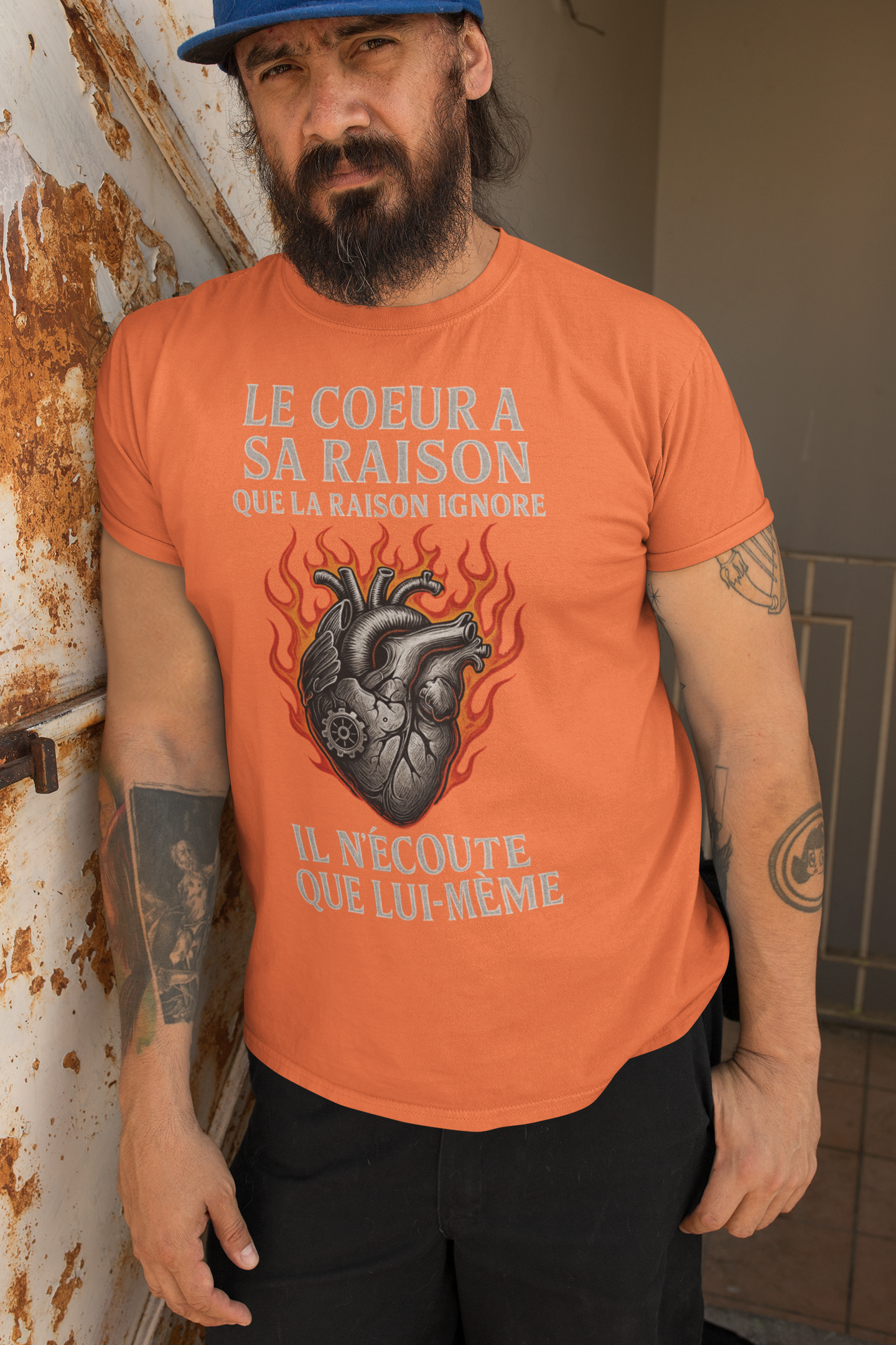 Instinct Over Reason Fireheart Tee – Unisex Streetwear Graphic Tee