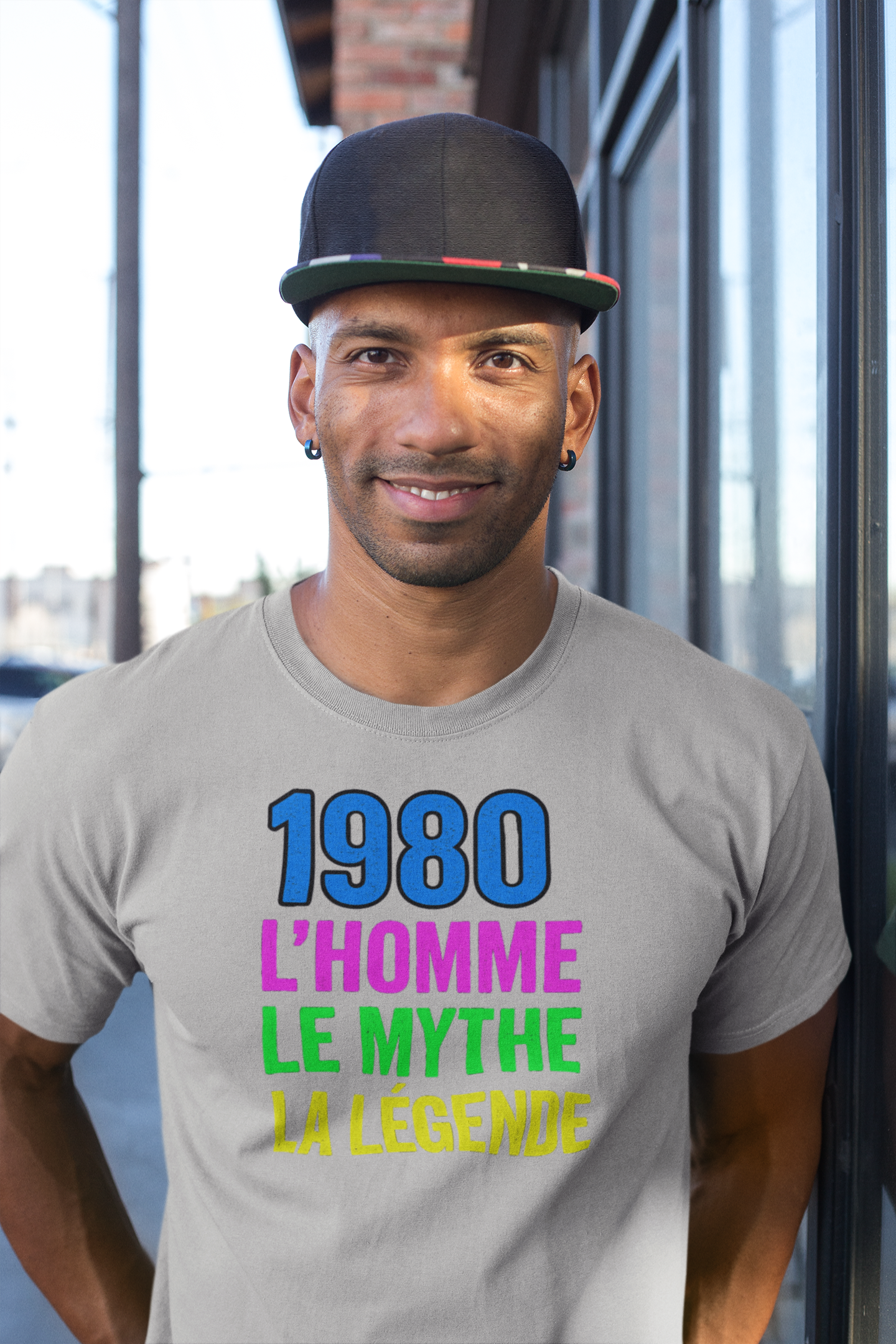 Born a Legend Since 1980 (editable French)– Unisex Streetwear Graphic Tee
