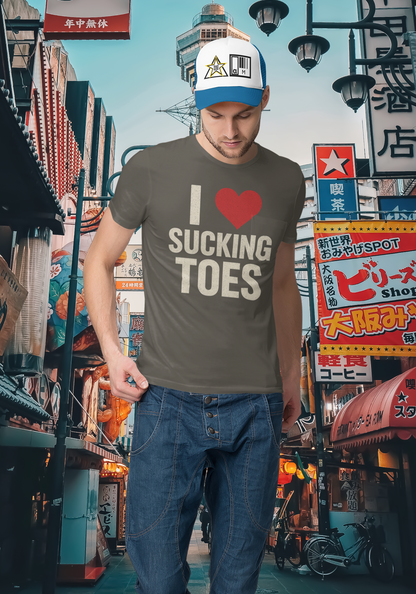 I ♥ SUCKING TOES Unapologetic Fetish Humor – Unisex Streetwear Graphic Tee